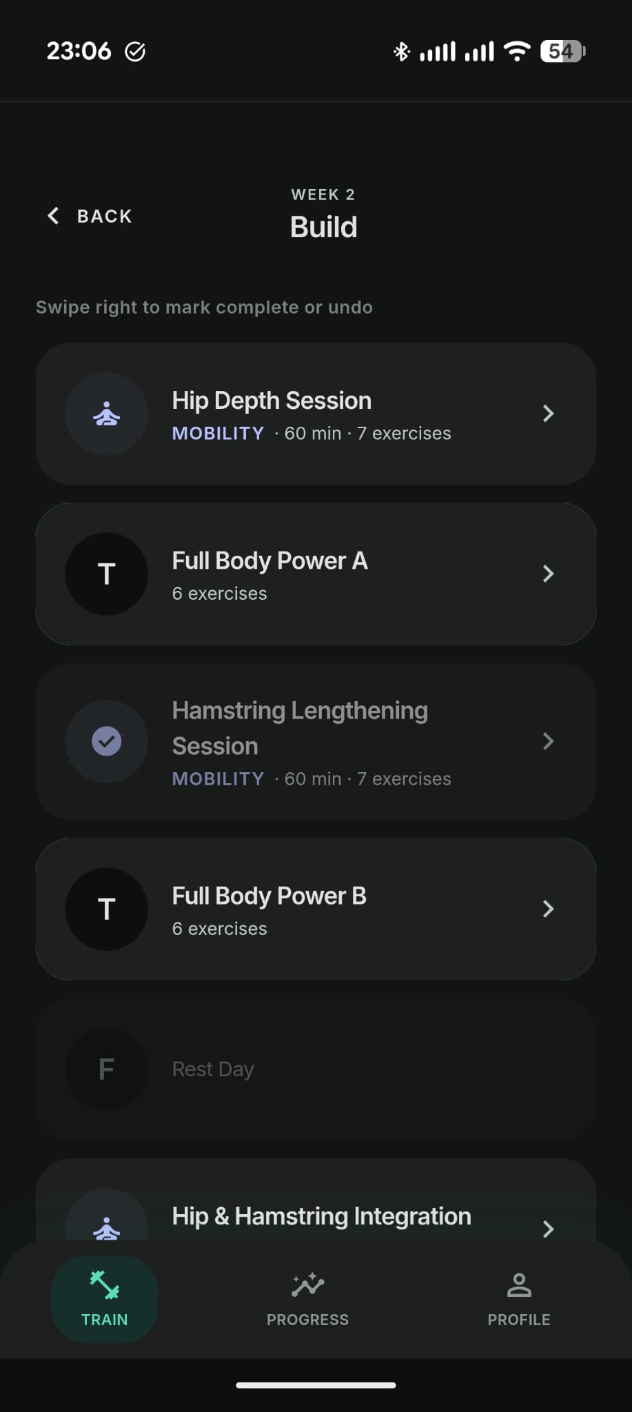 Week sessions