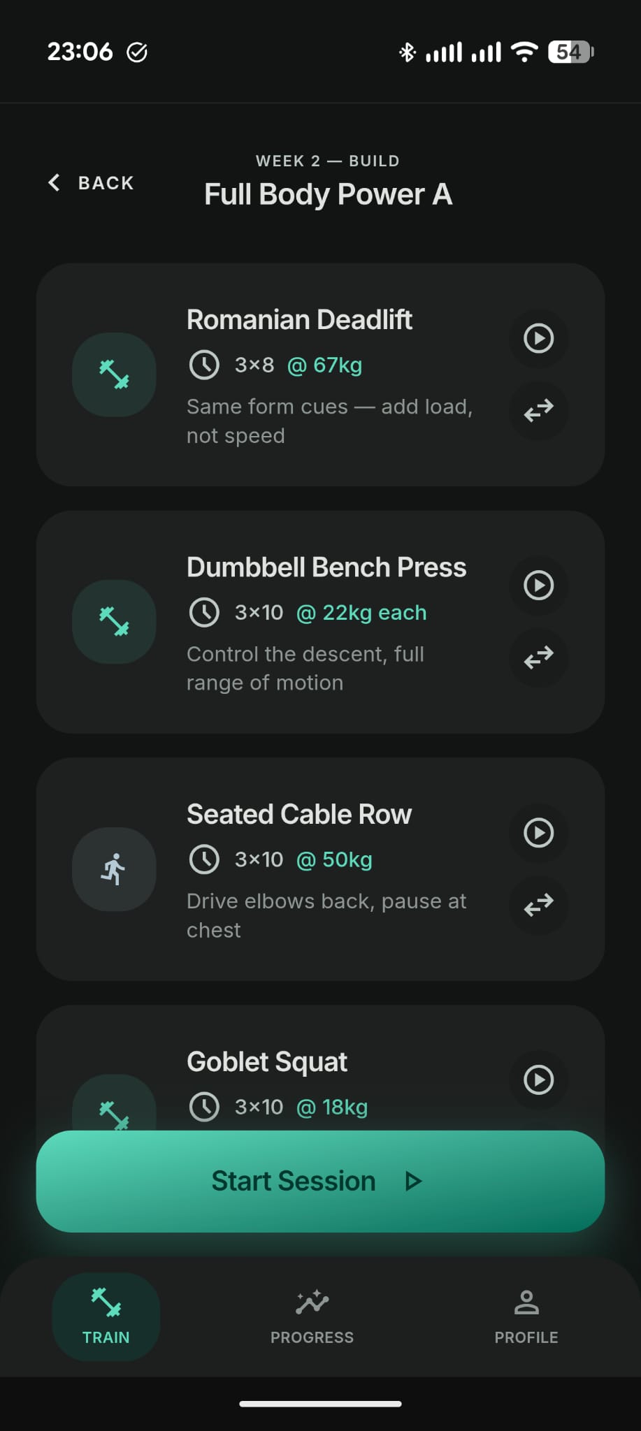 Workout detail